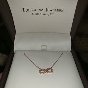Rose gold infinity necklace